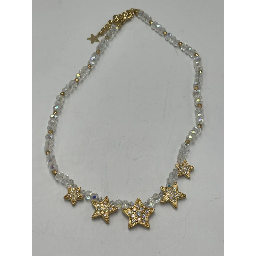 Kirks Folly Gold Star Aurora Borealis Bead Necklace - Picture 5 of 9